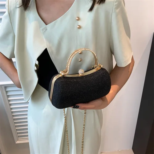 Vista 4 de Bolso de mano de noche para mujer, bolsos formales brillantes de noche, bolso de mano para boda, cóctel, graduación, fiesta, bolsa de noche