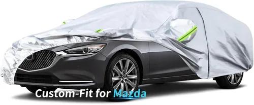 Vista 8 de Funda a medida para automóvil Mazda, funda de automóvil de 7 capas impermeable para todo tipo de clima, para exteriores, cubierta completa contra