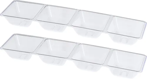 Vista 11 de Plasticpro Bandeja de servir de plástico rectangular de 4 secciones/platillo (2, Negro)