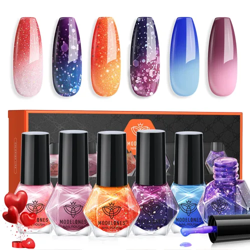 Vista 12 de modelones Esmalte de uñas, capa base 3 en uno, 0.5 onzas líquidas, fortalecedor de uñas transparente, secado rápido, larga duración, brillo