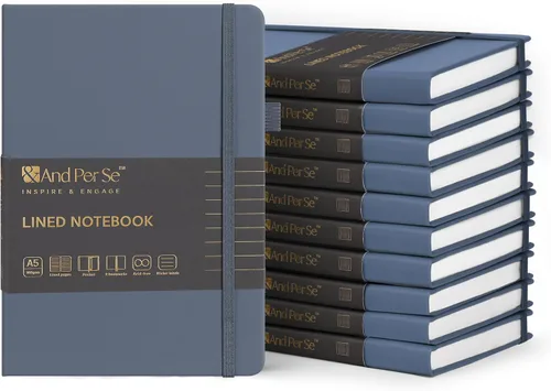 Vista 110 de ⩓ Per Se Cuaderno de Diario con Líneas (3 Paquetes), 160 Páginas Papel Grueso 100GSM, A5 Tapa Dura Cuadernos con Rayas Universitarias para Escribir