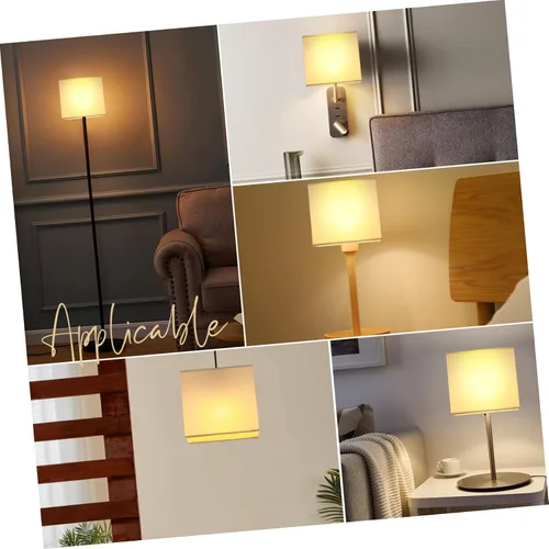 Vista 3 de SHERCHPRY Pantalla rectangular de tela para lámpara rectangular pantalla grande E27 para el hogar