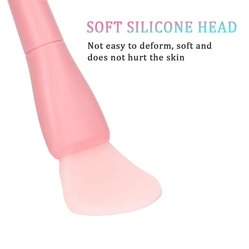 Vista 3 de Aplicador de máscara facial, paquete de 3 cepillos de silicona suave para mascarilla facial de doble cabeza, aplicador de máscara de barro, cuchara