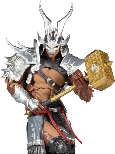 Vista 6 de McFarlane Toys Mortal Kombat Shao Kahn (Platinum Kahn) Figura de acción de 7 pulgadas con accesorios