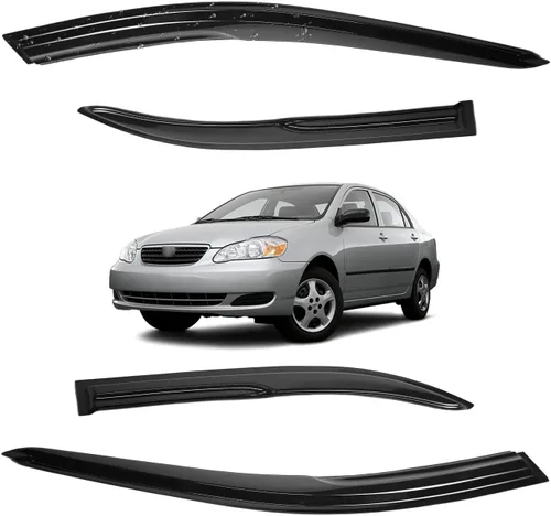 Vista 148 de Viseras para ventanas para Mazda 3 Sedán 4 puertas 2004 2005 2006 2007 2008 2009 estilo JDM Mugen, deflector de viento, protector solar y de lluvia