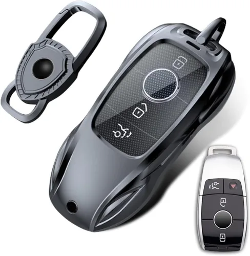 Vista 5 de Key Fob Case Cover Protection Keychain Compatible for Mercedes-Benz A-Class C-Class E300L C63 E63 A200 CLA CLS