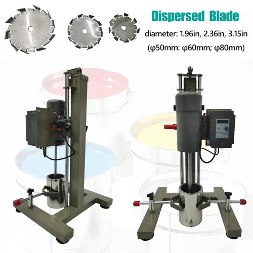 Vista 3 de TECHTONGDA Máquina mezcladora de dispersión de alta velocidad, homogeneizador dispersor mezclador de laboratorio, mezclador agitador eléctrico