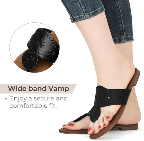 Vista 3 de katliu Sandalias planas para mujer, sandalias elegantes