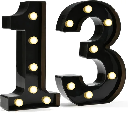 Vista 63 de Pooqla - Números iluminados negros, decoraciones de cumpleaños 50 para hombres Number 50