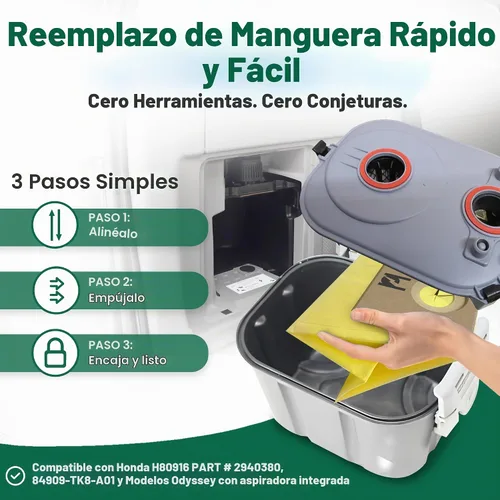 Vista 7 de Crucial Vacuum 3 bolsas de vacío de repuesto, compatibles con Honda Parte # 2940380, 84909-TK8-A01, compatible con Honda Odyssey H80916
