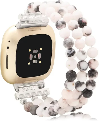 Vista 12 de C&L Accessories Pulseras compatibles con bandas Fitbit Versa 3/Versa 4/Fitbit Sense 2/Bandas Sense para mujeres y hombres con cuentas de piedras