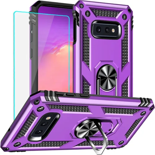 Vista 11 de Funda para Samsung Galaxy S10e: Galaxy S10e con protector de pantalla - Fundas protectoras de grado militar con soporte de anillo de dedo