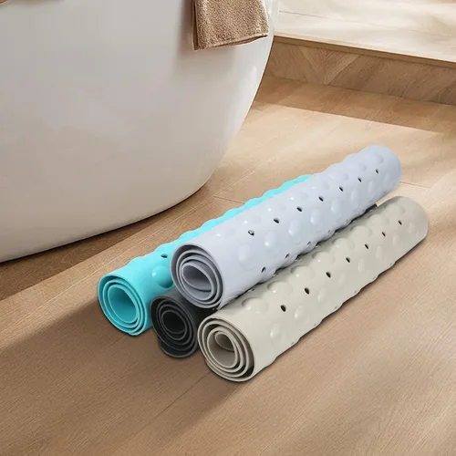Vista 9 de Tapetes de ducha antideslizantes para ducha interior, de 15 x 27.5 pulgadas, tapete de bañera de elastómero termoplástico antideslizante para bañera