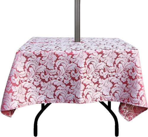Vista 29 de Stripe Outdoor Tablecloth Water Resistant Polyester Fabric Table Cover with Zipper Umbrella Hole for Garden Patio Tabletop 60x84inch Rectangle,Black