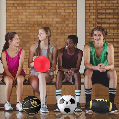 Vista 6 de Deekin Juego de 12 pelotas deportivas surtidas para jóvenes y adultos, tamaño oficial, baloncesto, fútbol, voleibol, fútbol, béisbol, pelota
