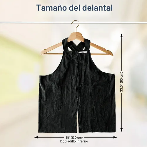 Vista 5 de HANEE Delantales de algodón para mujer y hombre Delantal cruzado con bolsillos