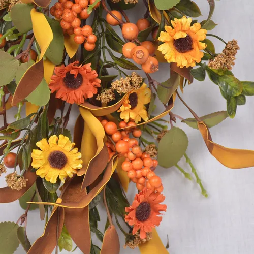 Vista 5 de Botín de cosecha de otoño de 20 pulgadas, botín artificial de arce de otoño, día de Acción de Gracias, Halloween, lágrima decorativa, decoración