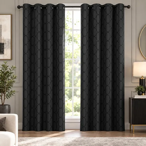 Vista 14 de Deconovo Cortinas 100% opacas de 84 pulgadas de largo para dormitorio con Gris ceniza