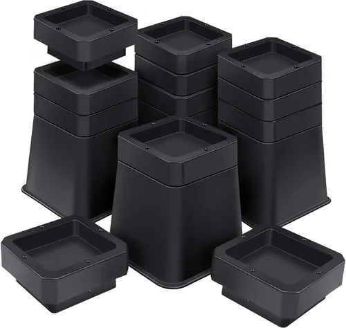 Vista 12 de ANNKUT Elevadores de muebles de 1 pulgada, elevadores de cama resistentes, elevadores de escritorio para elevación de sillas y patas de mesa, 4
