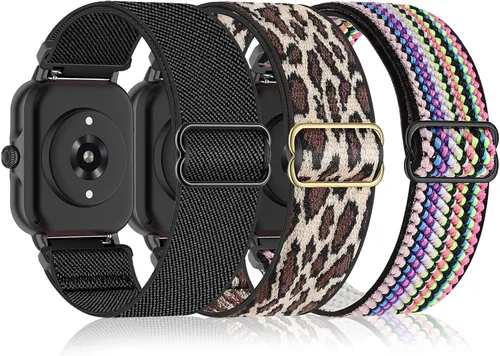Vista 11 de Bolesi Correas elásticas de nailon compatibles con Amazfit Active 2 (cuadradas)/Active 3 Premium/Active, paquete de 3 correas deportivas de repuesto