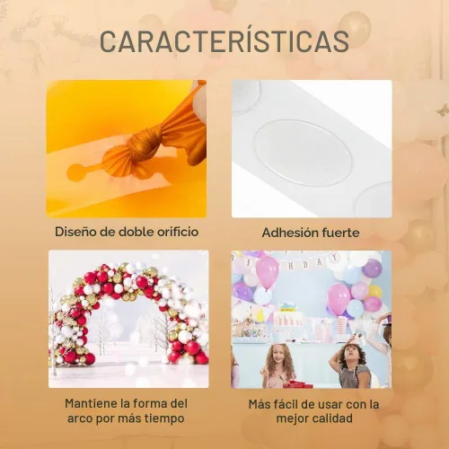 Vista 5 de Kit de arco de globos, kit de guirnalda de globos, decoración de globos, tira de arco de globos de 32.8 pies y 200 puntos de pegamento para globos