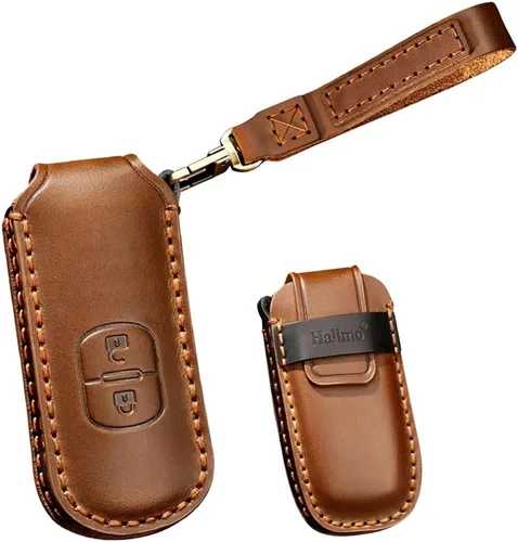 Vista 9 de Funda de cuero para llave de coche para Mazda CX-3 CX-4 CX-5 CX-7 Llavero Smart Remote Key Case Protector 2/3 Botones, 2 Botón-negro