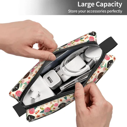 Vista 5 de YISHOW Divertida bolsa de maquillaje adorable bolsa de cosméticos de viaje, estuche organizador de artículos de tocador, regalo para mujeres