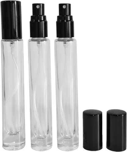 Vista 2 de Mini spray de perfume de 0.3 fl oz, botella de vidrio atomizador, botellas de perfume recargables, botella pequeña de spray de niebla fina, botella