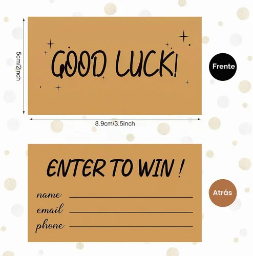 Vista 2 de 300 piezas de tarjetas de rifa "Enter to Win" de 3.5 x 2 pulgadas, tarjetas de formulario de ingreso para concursos, carnavales, rifas, ferias