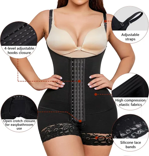 Vista 4 de SHAPERX Fajas de control de abdomen colombianas de alta compresión moldeadora de cuerpo para mujer, levantamiento de glúteos, adelgazador de muslos