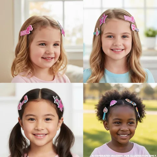 Vista 6 de Barbie - Juego de accesorios para el cabello con pinzas para el cabello, lazos y coleteros