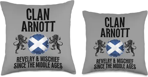 Vista 3 de Scotland Clan Gifts For The Arnott Family Arnott Clan Scottish Family Name Scotland Heraldry Throw Pillow, 16x16, Multicolor