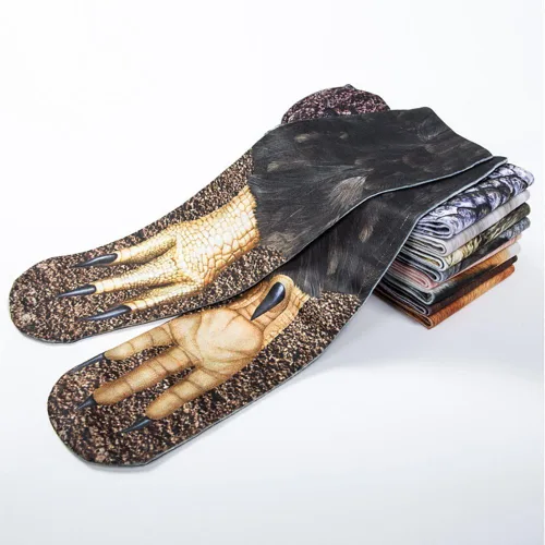 Vista 2 de xywlwoer Calcetines de pata de animal loco calcetines de pierna de pollo novedosos calcetines de animales 3D divertidos regalos de broma