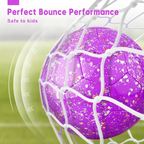 Vista 5 de Soccer Balls Size 3, Sparkle Soccer Ball for Girls Kids 3-8 4-6 6-8 Glitter Outdoors Sports Recreation Playing Ball for Birthday Easter Soccer Gifts