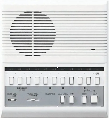 Vista 3 de Aiphone LEF-3 Intercomunicador maestro de llamadas selectivas de voz abierta, acepta hasta tres intercomunicadores de puerta, sub-maestro o maestro