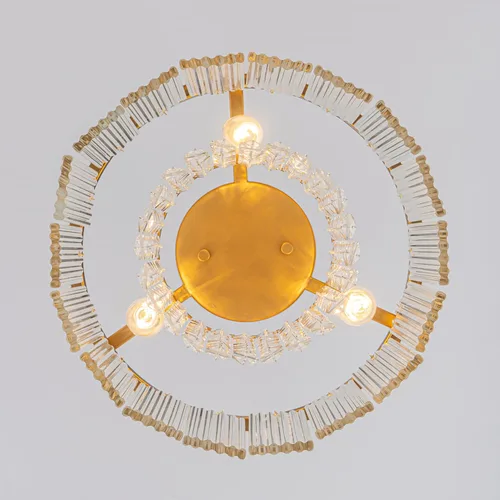 Vista 9 de LumFurn D12inch Modern Crystal Ceiling Light, 3-Light Chic Flushmount Close to Ceiling Light Fixture for Kitchen, Hallway & Bedroom, D12 x H12in