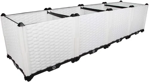 Vista 53 de BAOYOUNI - Juego de jardinera cuadrada para interiores o exteriores, maceta de plástico, caja de cultivo para verduras frescas, hierbas, flores