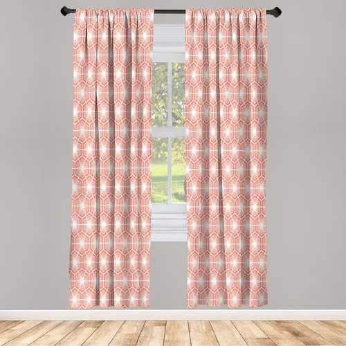 Vista 25 de Ambesonne - Cortinas amarillas para ventana, arte moderno escandinavo de escena de jardín con flores de tulipán y mariposas bailando, juego de 2