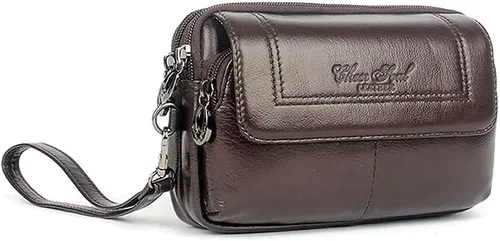Vista 3 de Hebetag Cartera de cuero para hombre, organizador de muñeca