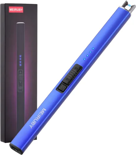 Vista 15 de MEIRUBY Encendedor eléctrico de velas largo electrónico, recargable por USB, arco, resistente al viento, encendedores sin llama para velas, camping