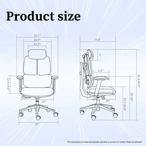 Vista 3 de Silla de Oficina Ergonómica 500 LBS Silla de Oficina de Malla para el Hogar Cómodas Sillas de Escritorio para Juegos Sillas de Computadora