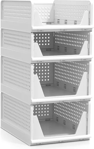 Vista 8 de Sorbus Organizador de estantes – Organizador de estante de armario para ropa, armario, baño, cocina, garaje – Cestas organizadoras de estantes
