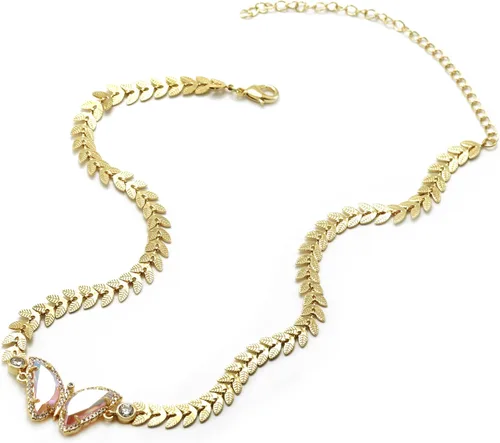 Vista 4 de CLANVITORIA 14k Butterfly Necklace For Women, beautiful and delicate clavicle chain for mom, wife, grandma, friend, as a commemorative birthday gift