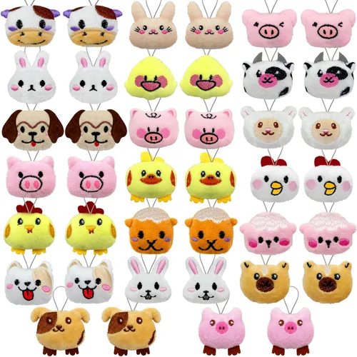 Vista 9 de Juego de 40 piezas de juguetes de peluche de alimentos de verduras, lindo llavero de juguete de peluche de vegetales pequeños para recuerdos