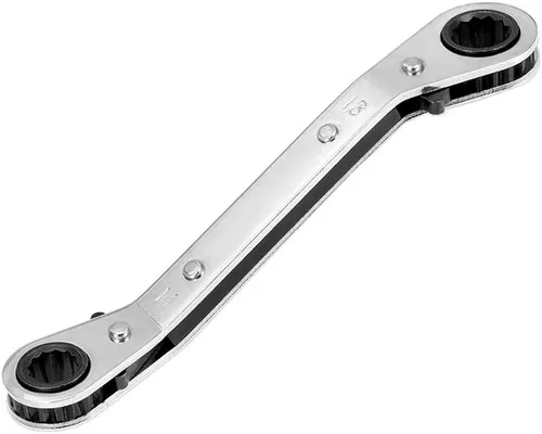 Vista 9 de uxcell Llave de trinquete reversible, extremo de caja doble de desplazamiento de 0.236 in x 0.276 in, Cr-V