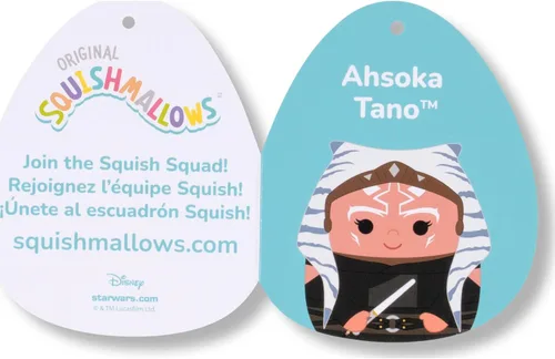 Vista 6 de Squishmallows Peluche original de Star Wars Ahsoka de 12 pulgadas (tamaño mediano)
