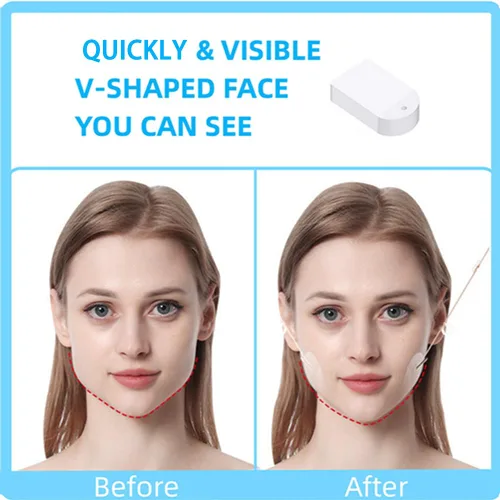 Vista 3 de Cinta de estiramiento facial invisible, cinta invisible de estiramiento facial y bandas en forma de V, herramientas faciales para arrugas, ojos