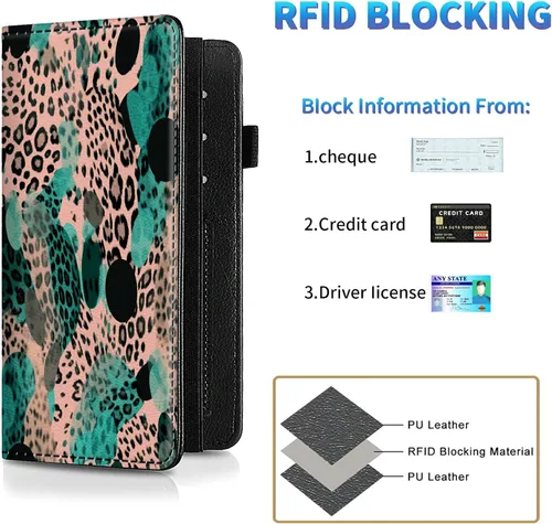 Vista 50 de Funda para chequera para hombres y mujeres, cartera de cuero RFID con ranuras para tarjetas de crédito, soporte de cheques duplicados personales