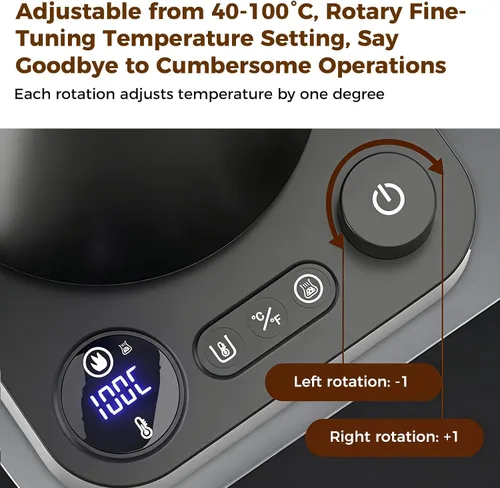 Vista 9 de Hervidor eléctrico de cuello de cisne con olla de vertido con LED y control preciso de temperatura de 1 °F, mantiene el calor, hervidor de agua
