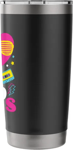 Vista 2 de Vaso aislado de acero inoxidable de los años 90, 1990, 90, disfraz retro para fiesta de nostalgia